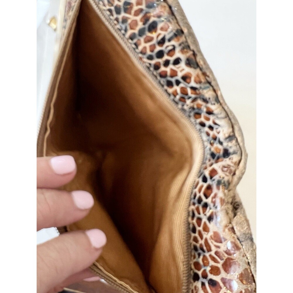Hobo Wallet Womens The Original Brown Snakeskin Lauren Clasp - Picture 5 of 9